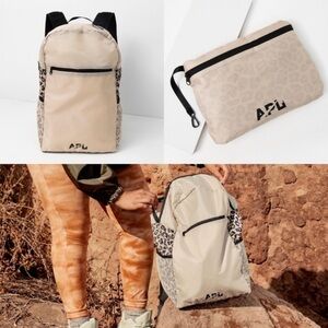 APL Packable Backpack Beige Cheetah Print